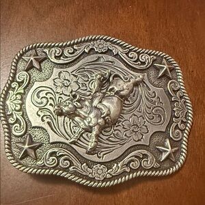 vintage NOCONA belt buckle RODEO metal steel WESTERN cowboy BULL RIDER
